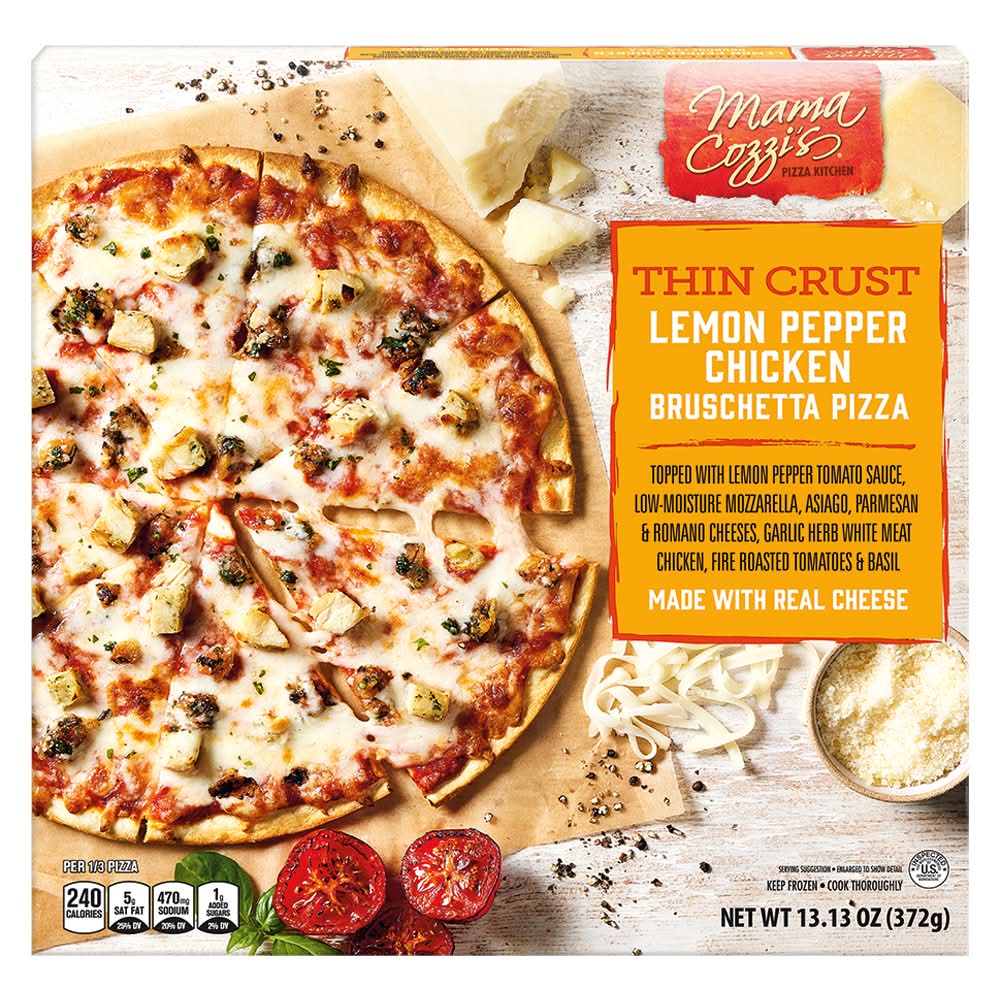 Mama Cozzi's Thin Crust Pizza, Lemon Pepper Chicken Bruschetta (13.13 oz)