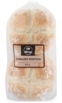 Pan de hamburguesa rústica XXL 4 ud