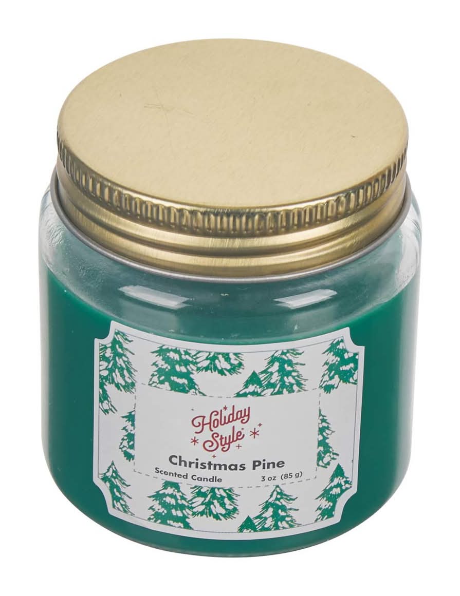 Holiday Style Scented Glass Candle 3 Oz Assorted