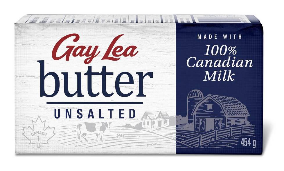 Gay Lea 100% Canadian Milk Unsalted Butter (454 g)