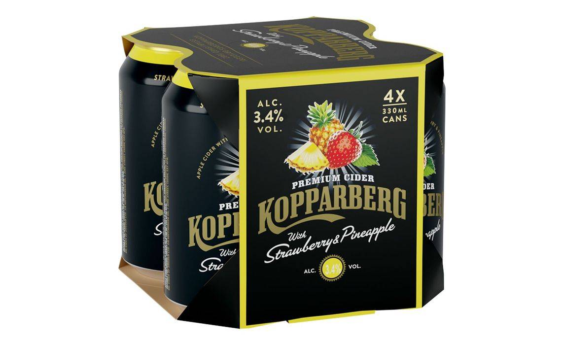 Kopparberg Premium Cider With Strawberry & Pineapple 4 X 330ml (407321)