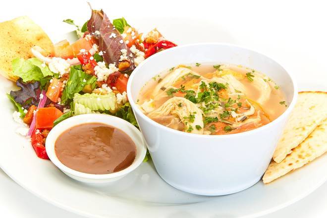 Soup with Mediterranean Salad