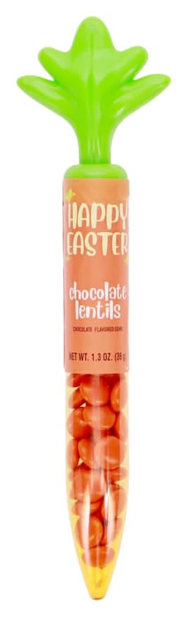 Carrot Tube of Chocolate Lentils