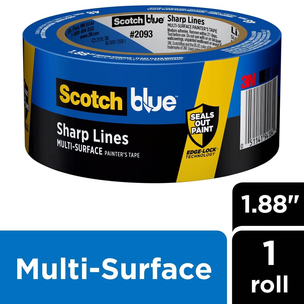3M Scotch Blue Pro Sharp Advanced Multi Surface Painter's Tape, 1.88 in x 60 yd