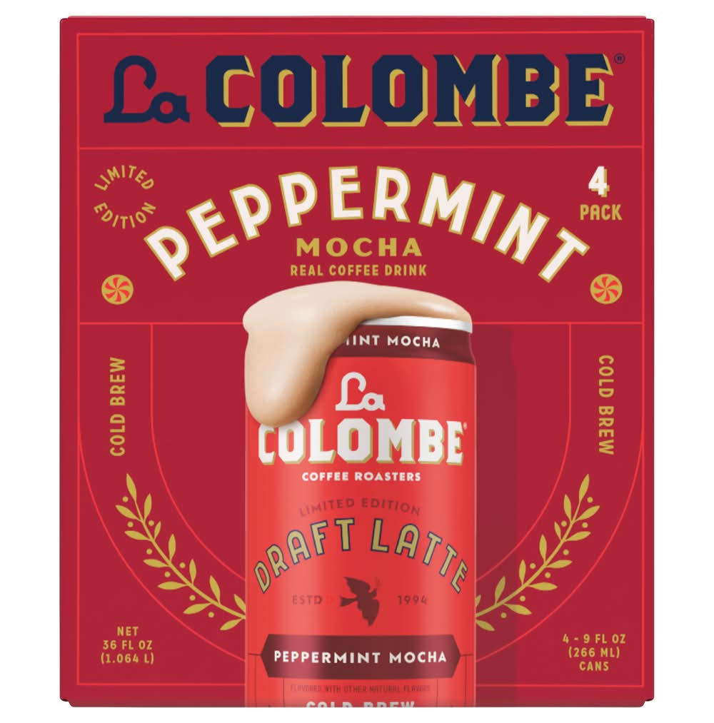 La Colombe Seasonal Batch Real Peppermint Mocha Coffee Drink (4 x 9 fl oz)