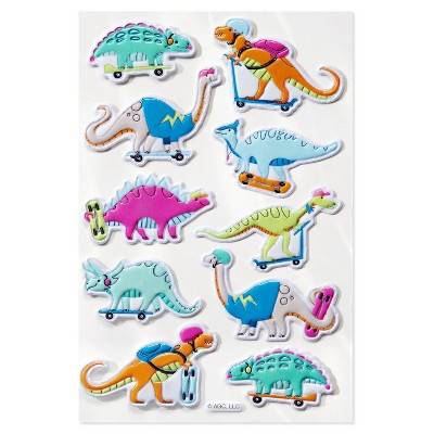 10ct Dinosaur Puffy Stickers