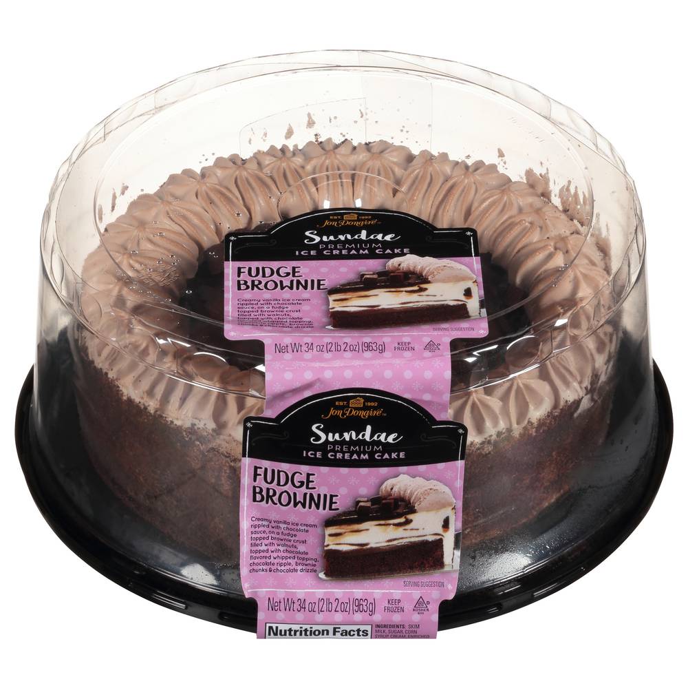 Jon Donaire Sundae Fudge Brownie Ice Cream Cake (34 oz)