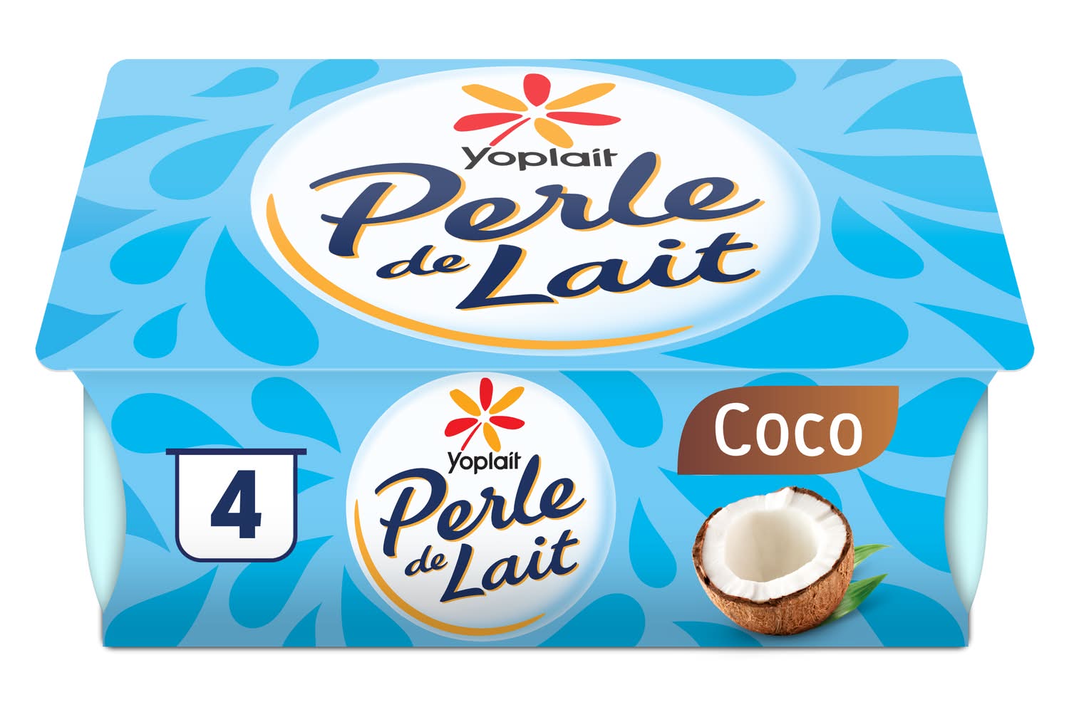 Yoplait Perle de Lait - Yaourt brassé, coco (4 x 125g)