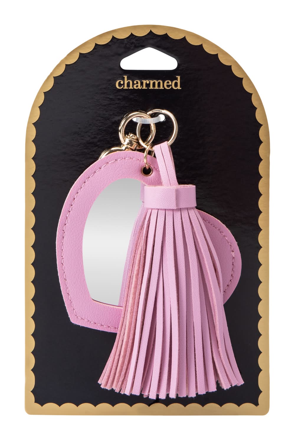 Novelty Mirror Charm Pink Heart