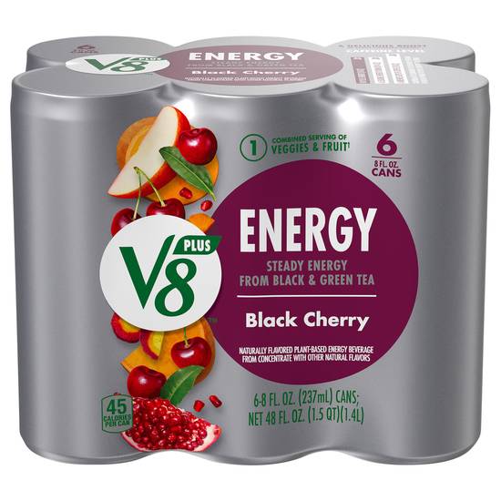 V8 Plus Energy Black Cherry Energy Beverage (6 ct, 48 fl oz)