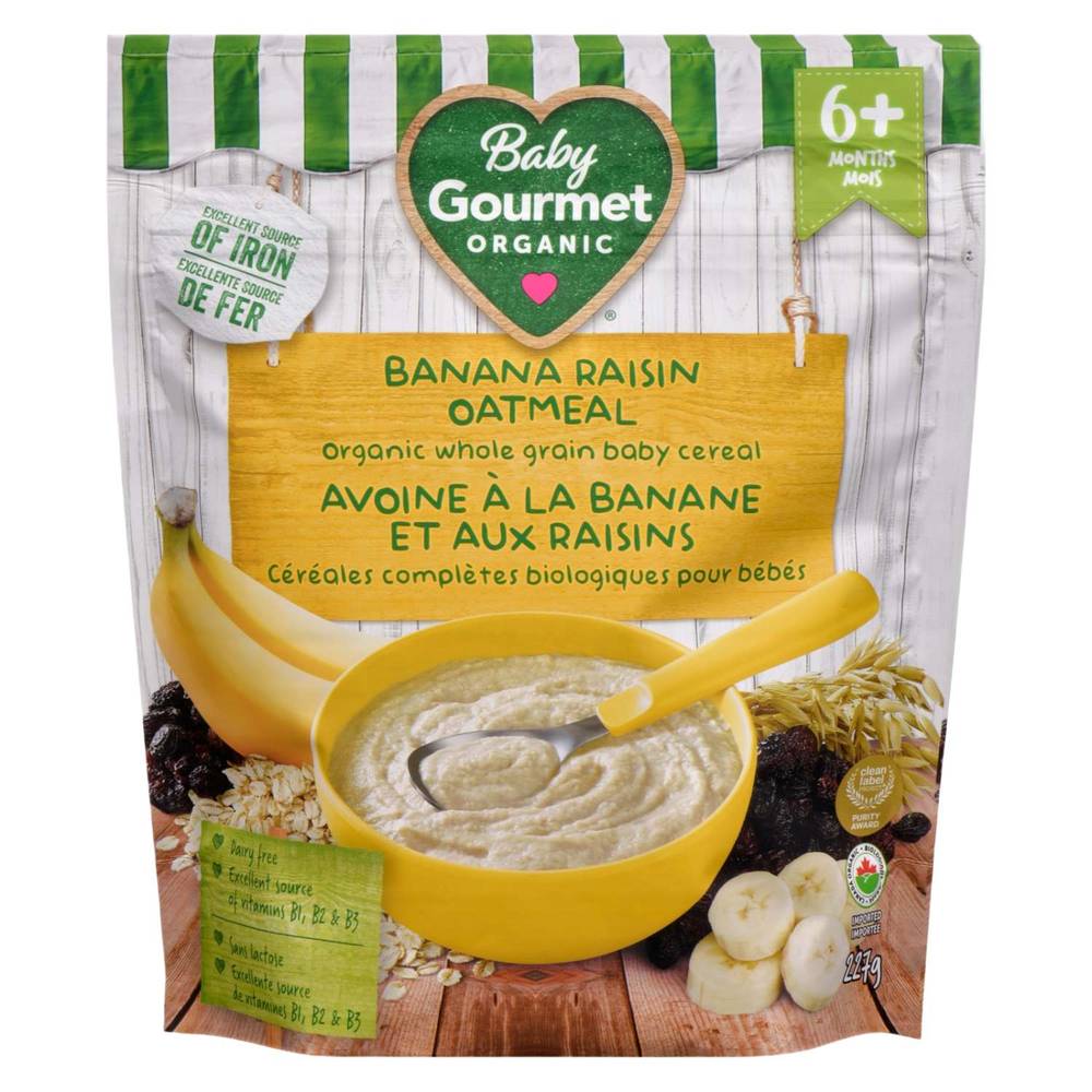 Baby Gourmet Banana Raisin Oatmeal Organic Whole Grain Baby Cereal (227 g)