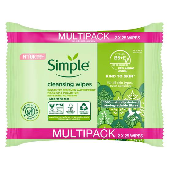 Simple Kind To Skin Cleansing Wipes Biodegradable