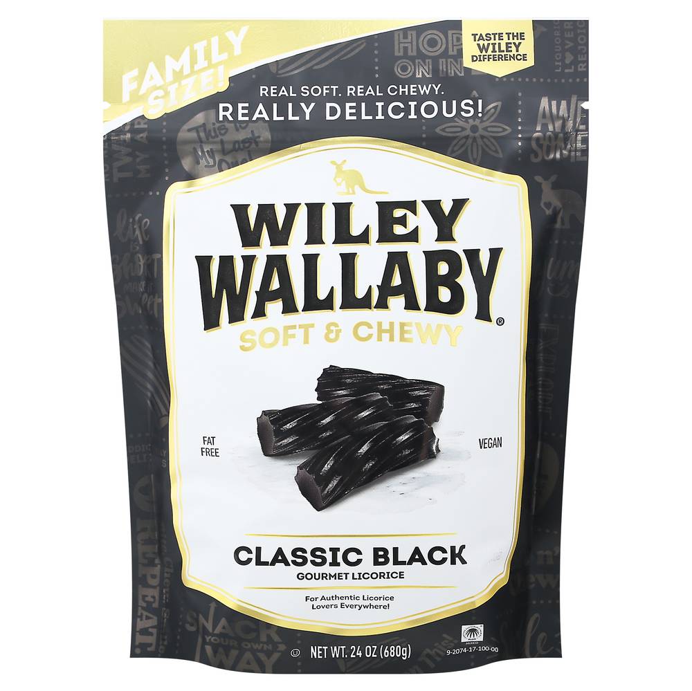 Wiley Wallaby Soft and Chewy Classic Black Gourmet Licorice (1.5 lbs)