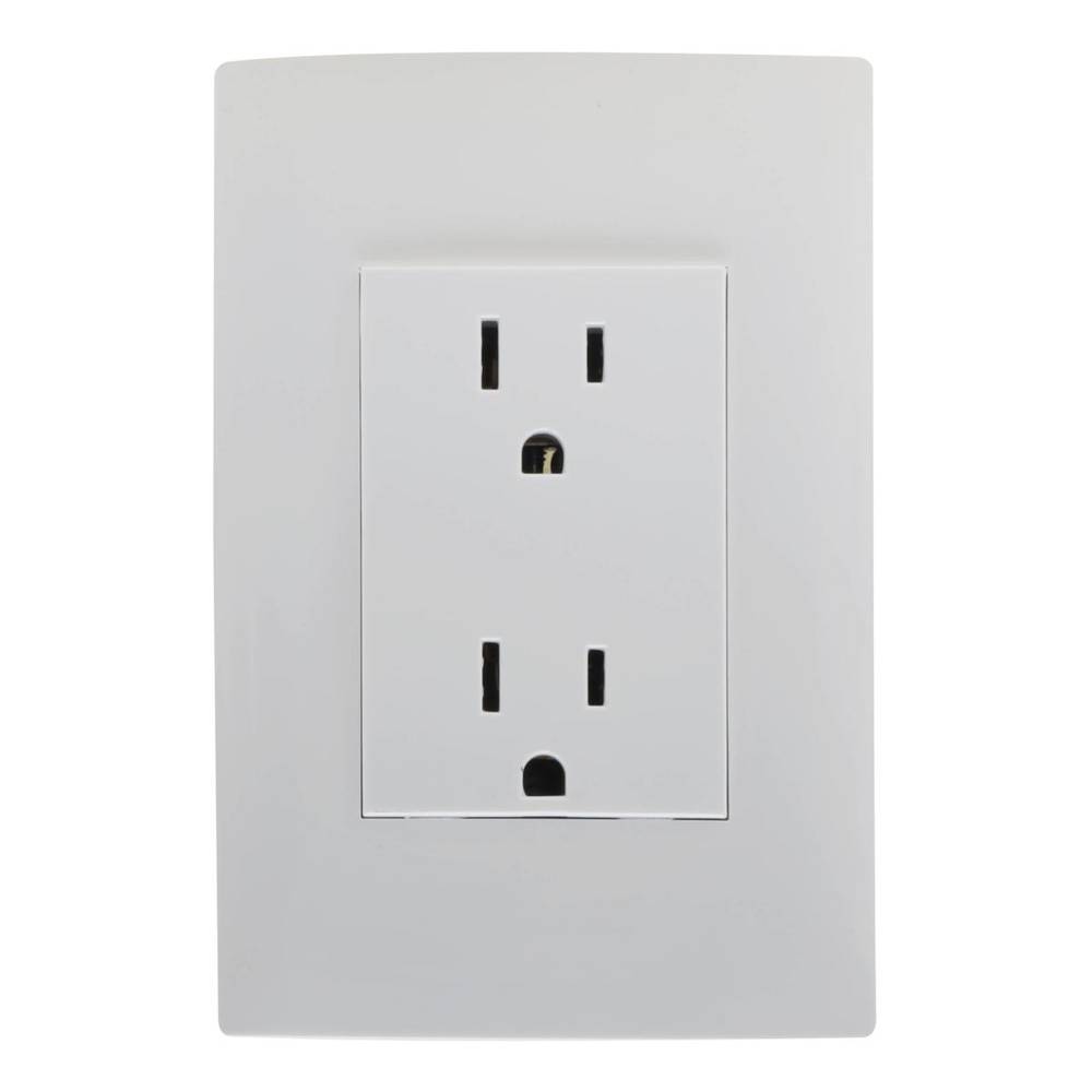 Leviton receptaculo dúplex con tierra y placa blanco (1 pieza)