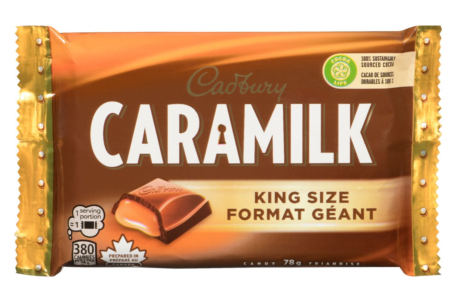 Cadbury Caramilk Chocolate Candy Bar King Size, Caramel (100 g)