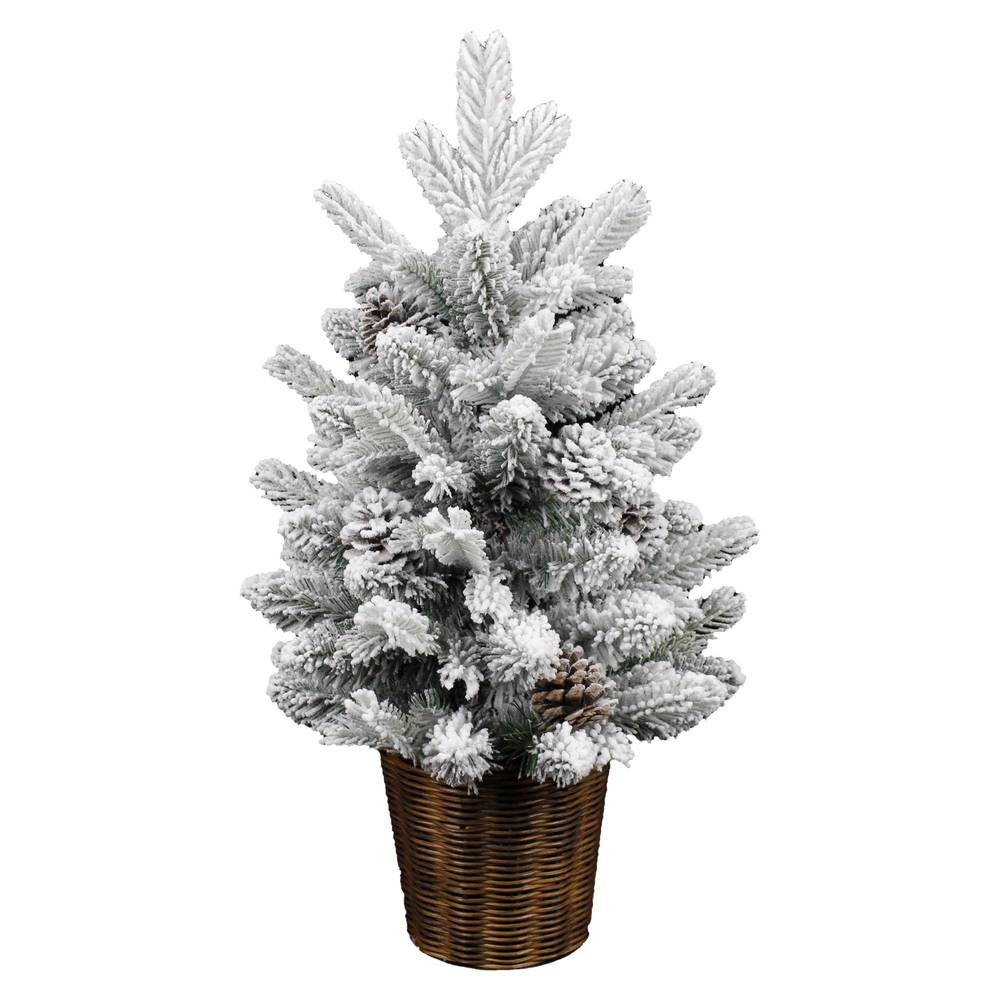 Holiday Living 22-in Flocked Artificial Christmas Tree Decoration | 016-884-22F