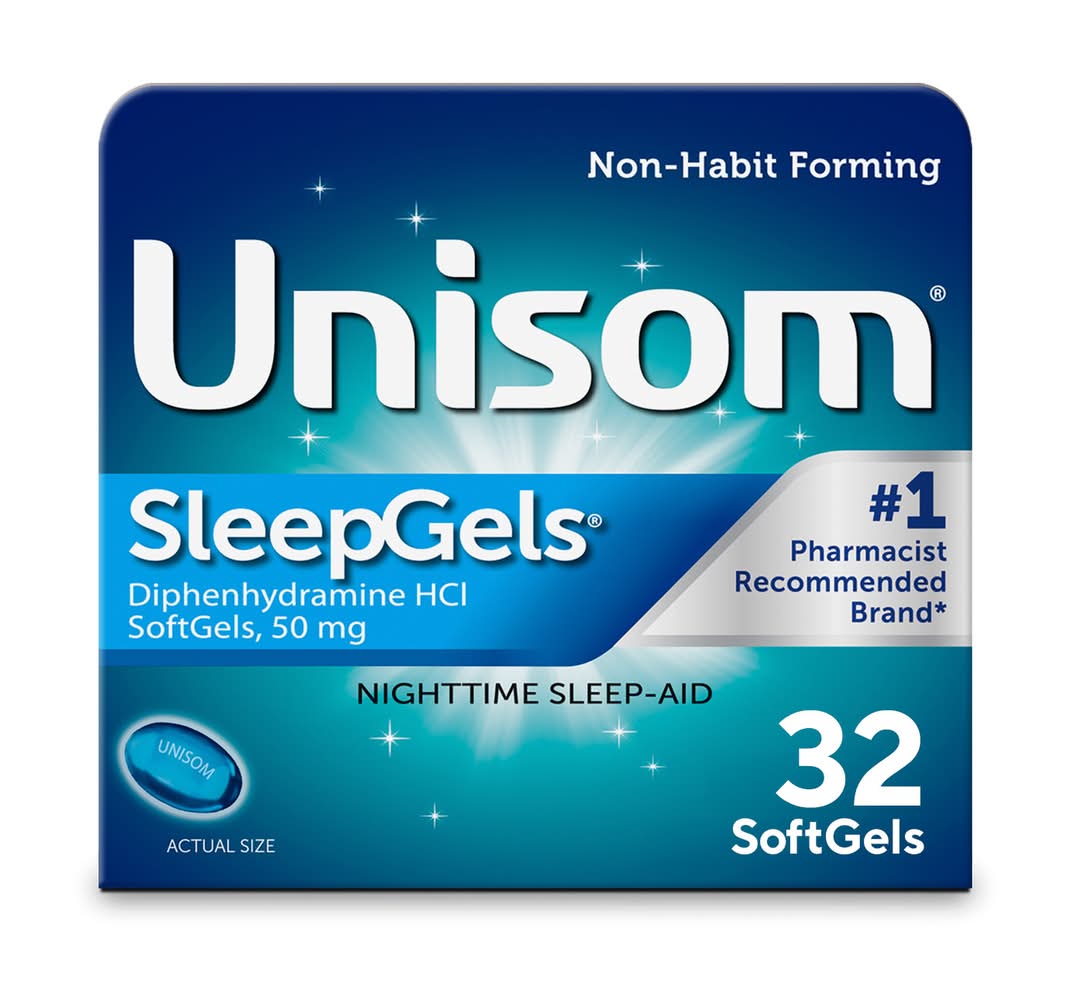 Unisom Sleepgels Nighttime Diphenhydramine Hci Soft Gels 50 mg (60 ct)