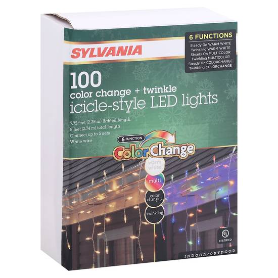 Sylvania Color Change + Twinkle Icicle-Style Led Lights (1 ct)
