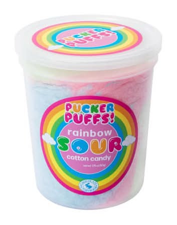 Pucker Puffs! Rainbow Sour Cotton Candy 1.75oz