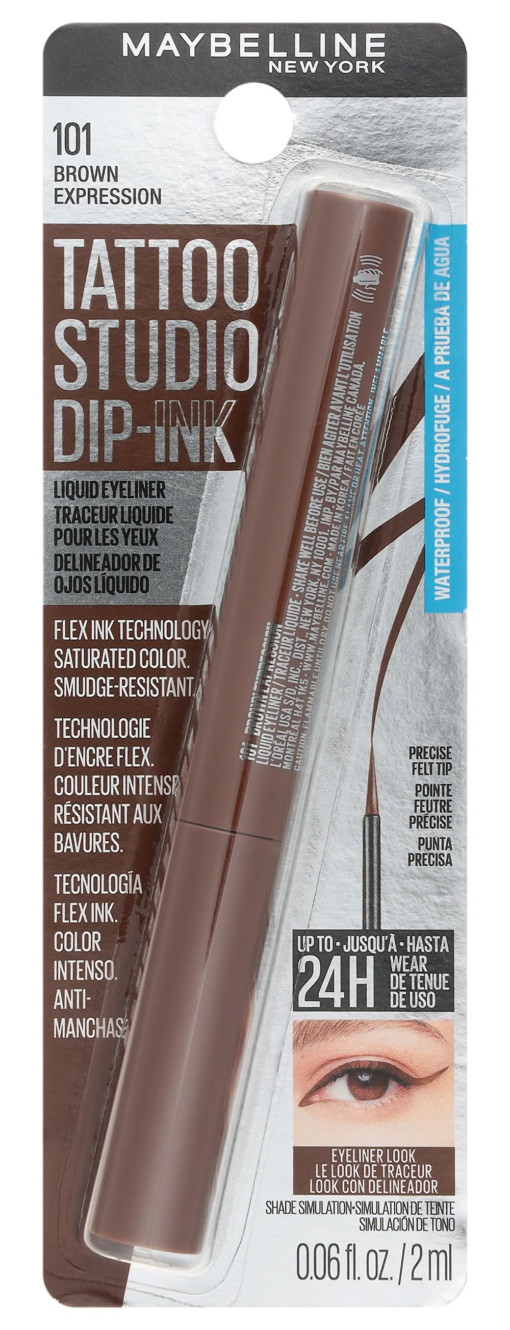 Maybelline Dip-Ink Waterproof Liquid Eyeliner, Brown Expression (0.06 fl oz)
