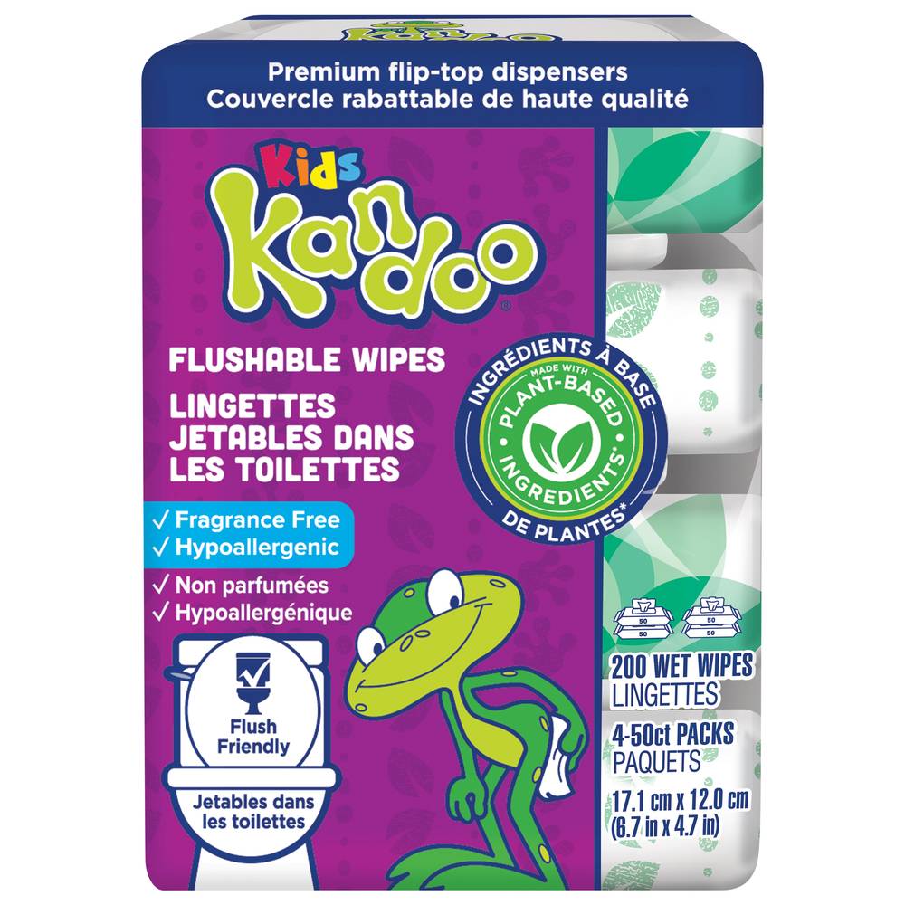 Kandoo Kids Sensitive Fragrance Free Flushable Wipes