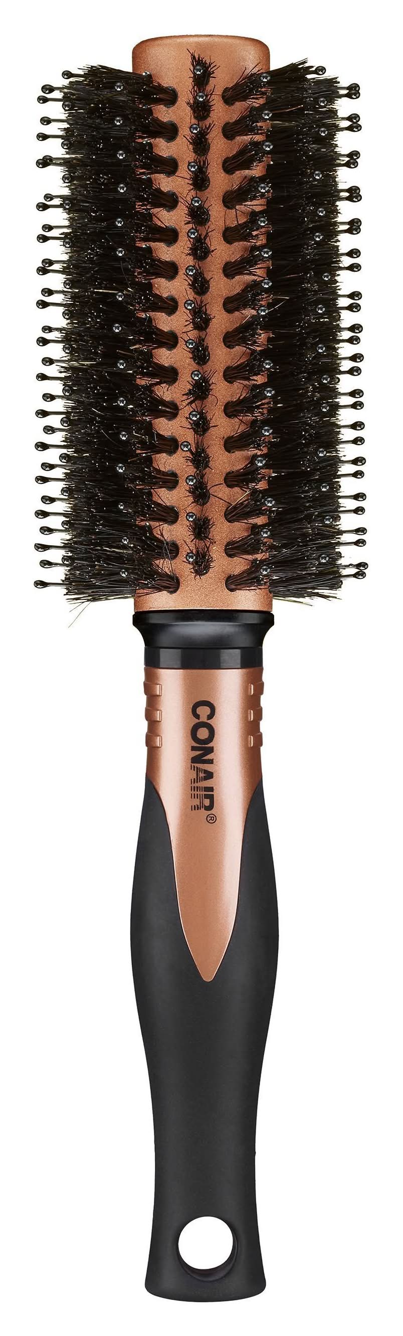 Conair Copper Pro Porcupine Small Barrel Round Hair Brush, Black-Cream