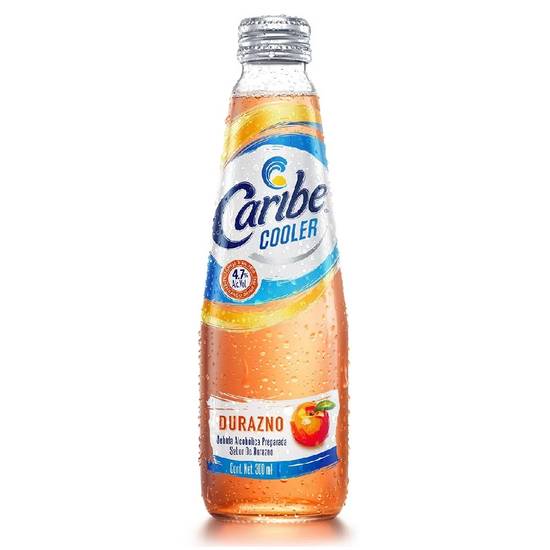 Caribe cooler bebida alcohólica durazno (botella 300 ml)