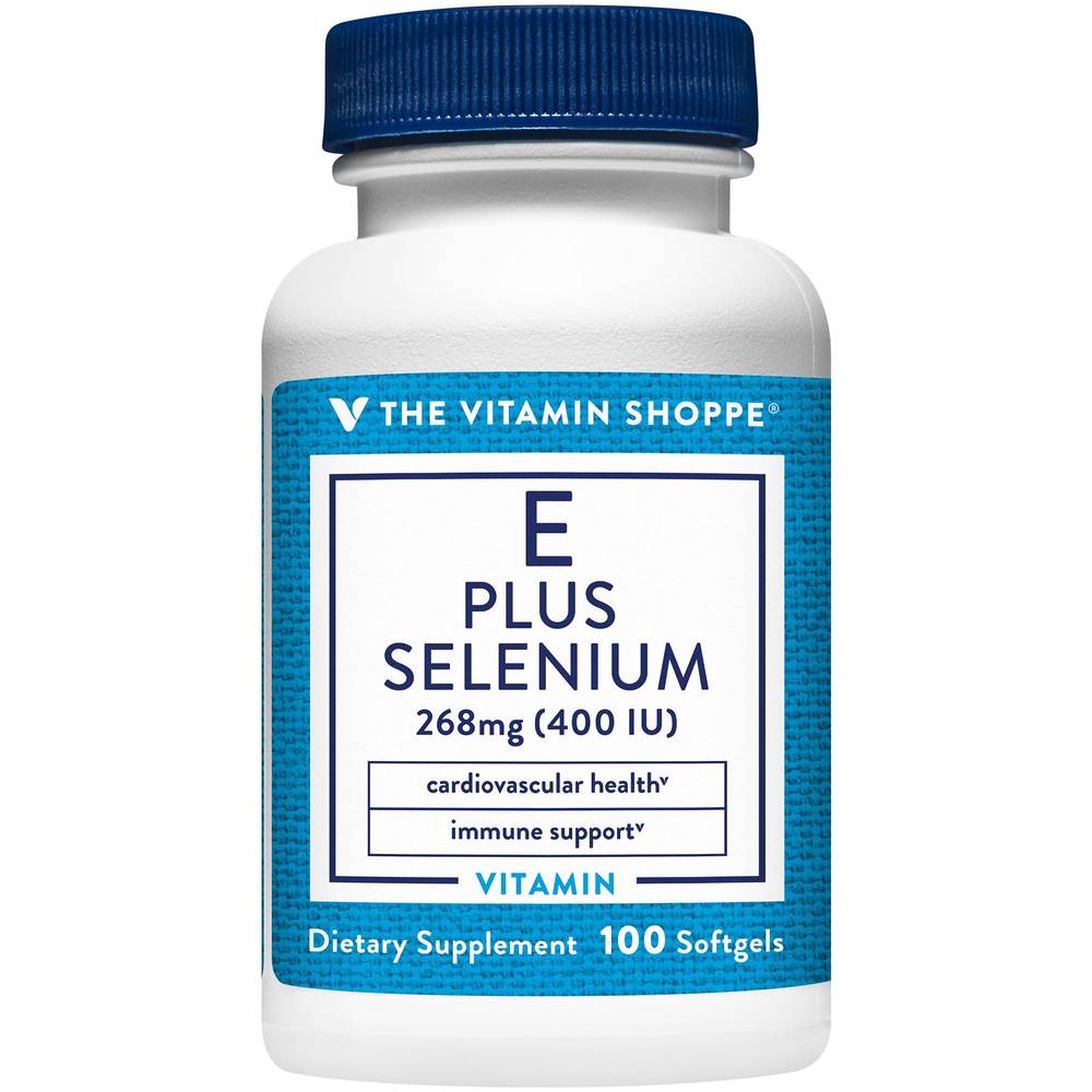 Vitamin E Plus Selenium - Supports Immune & Cardiovascular Health - 400 Iu (100 Softgels)