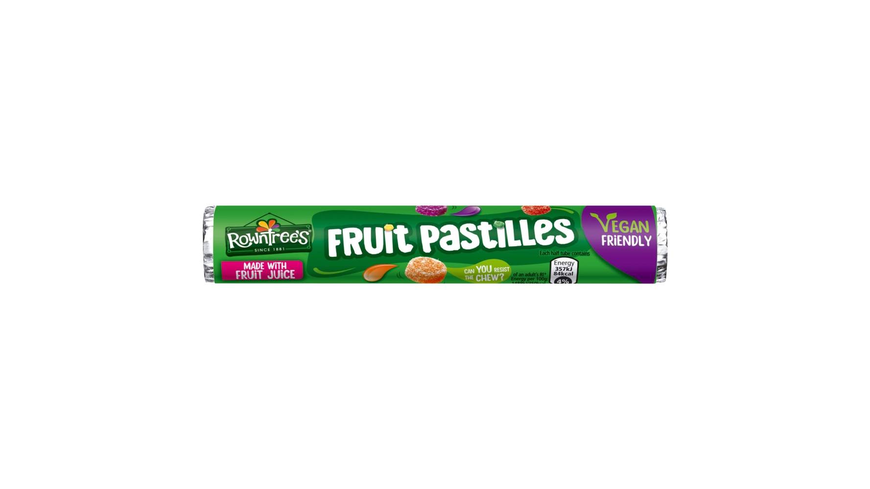 Rowntree's Fruit Pastilles Vegan Friendly Sweets Tube