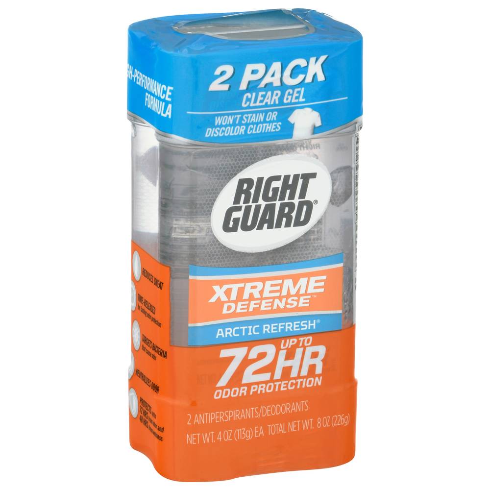 Right Guard Xtreme Defense 5 Antiperspirant Deodorant Gel, Arctic Refresh (4 ounce)