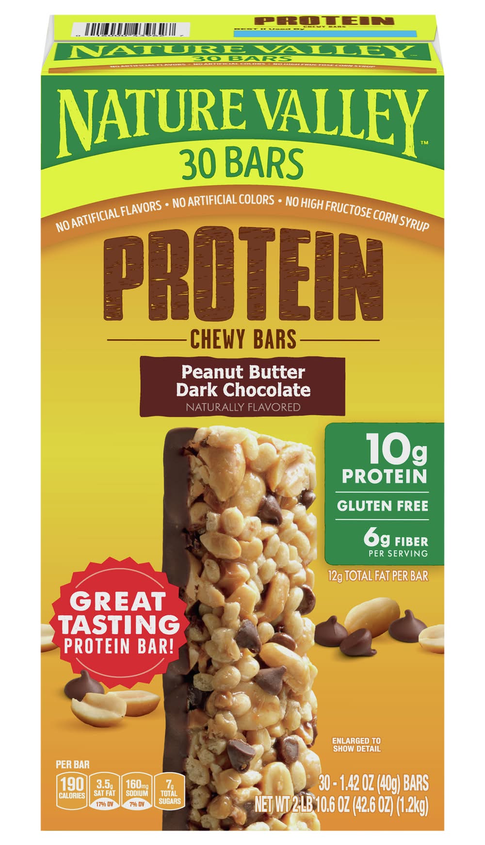 Nature Valley Protein Chewy Bars, Peanut Butter-Dark Chocolate (30 x 1.42 oz)
