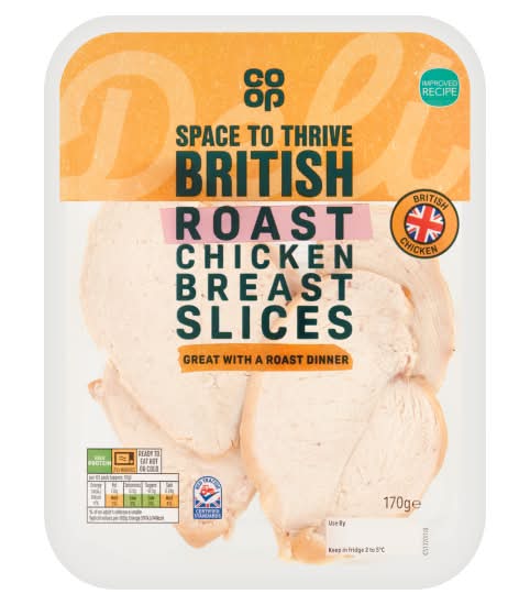 Co-op Space To Thrive British Roast Chicken Breast Slices (170g)