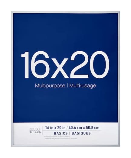 Studio Decor Basics Multipurpose Frame, 16” x 20”, Silver