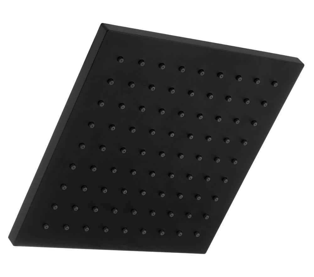 Glacier Bay Modern 1-Spray Pattern 8.8 In. Single Wall Mount Fixed Shower Head In Matte Black