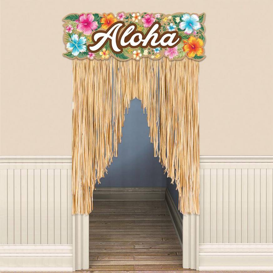 Party City Hawaiian Hibiscus Door Curtain (unisex)