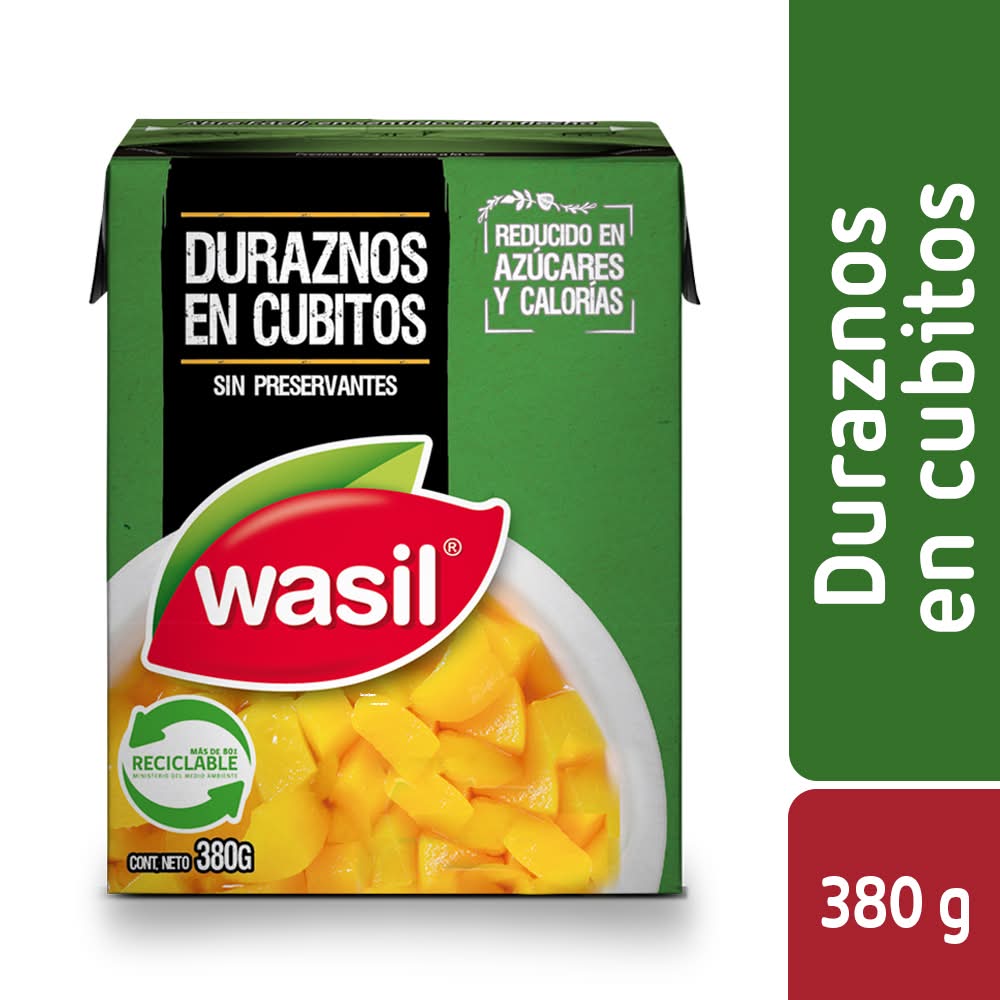 Wasil · Duraznos en cubitos en conserva (380 g)