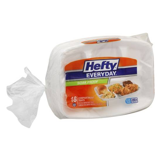Hefty Everyday Soak Proof Compartment Trays (18 ct)