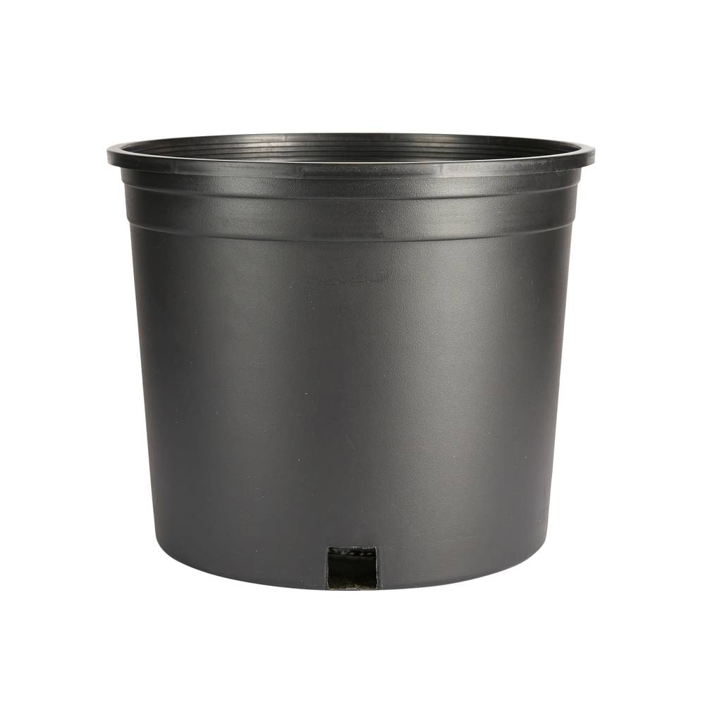 Style Selections Round 10.25-in W x 8.8-in H Black Plastic Industrial Indoor/Outdoor Nursery Planter | HDR-050933