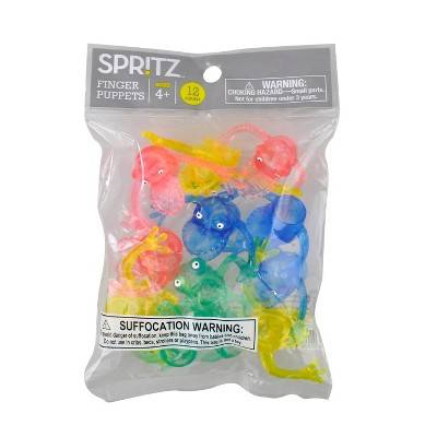 12ct Finger Puppets - Spritz™: Plastic Finger Toys for Kids & Adults, Choking Hazard Warning, Ages 4+