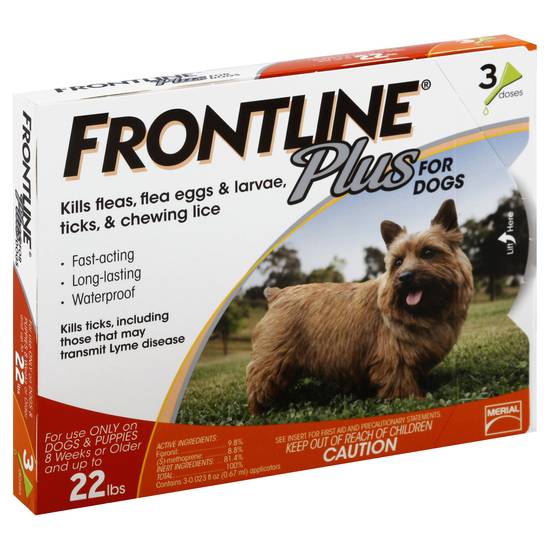 Frontline Plus Flea Tick & Lice Killer For Dogs (3 ct )