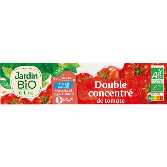 Léa Nature Jardin Bio Étic - Double concentré de tomate sans sel ajouté (200 ml)