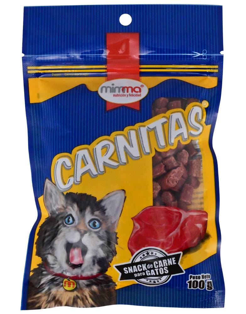 MIMMA SNACK GATOS CARNITAS CARNE*100G