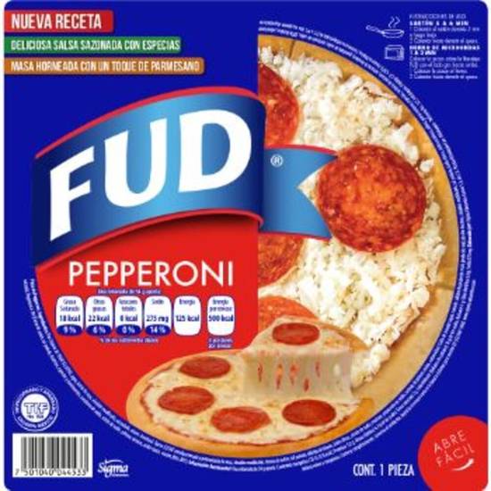 Fud pizza pepperoni individual (resellable 1 pieza)