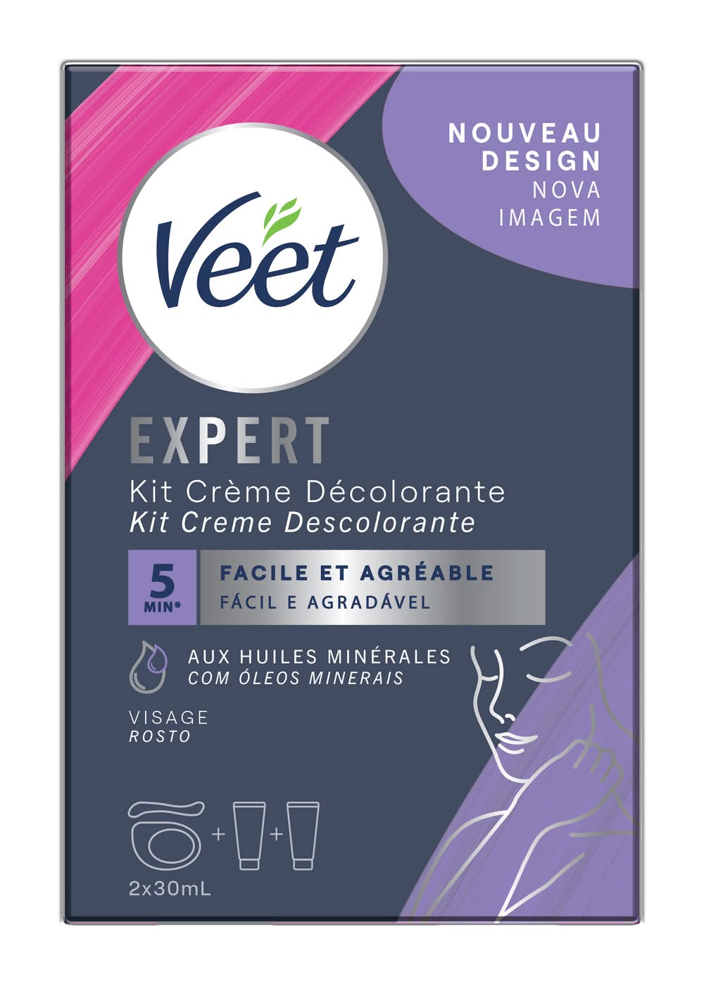 Veet - Crème décolorante et activante visage (60ml)