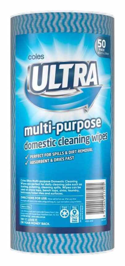 Coles Ultra Multi-Purpose Domestic Cleaning Wipes (50 pack)