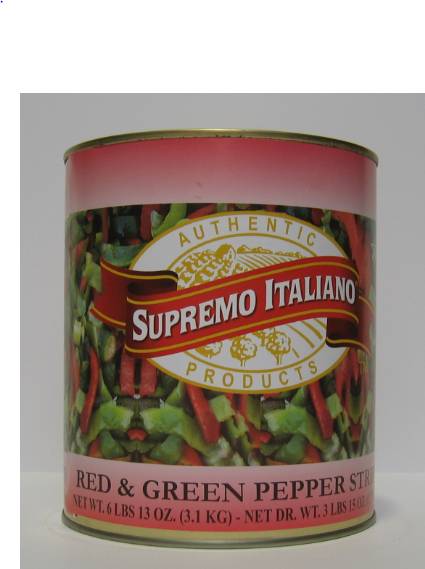 Supremo Italiano - Red & Green Pepper Strips - #10 cans