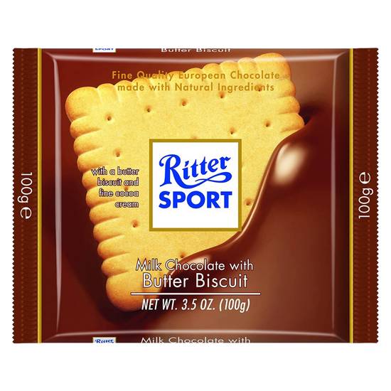 Ritter Sport Milk Chocolate Bar With Butter Bisquit 3.5oz