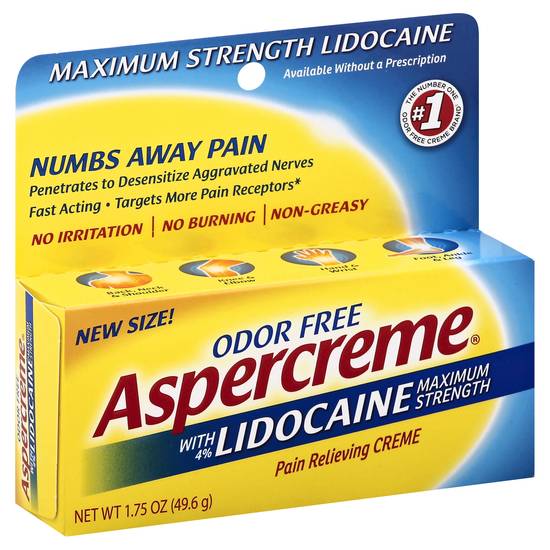 Aspercreme 4% Lidocaine Maximum Strength Pain Relief Creme