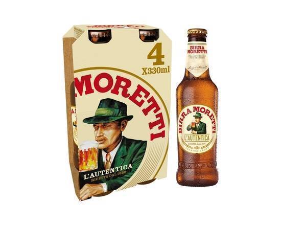 Birra Moretti Lager Beer 4 x 330ml Bottles