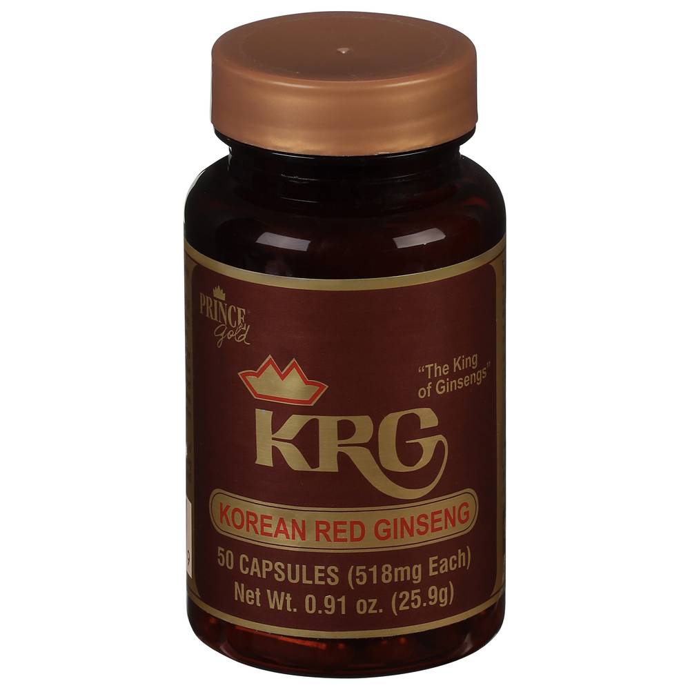 Prince of Peace Gold Korean Red Ginseng Capsules 518 mg (0.91 oz, 50 ct)